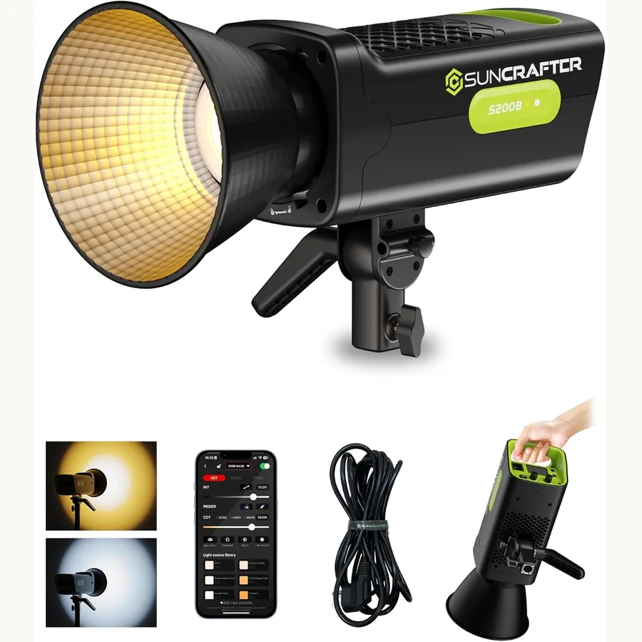 suncrafter S200B Bi-Color COB Light used in the Noble Knows creator setup