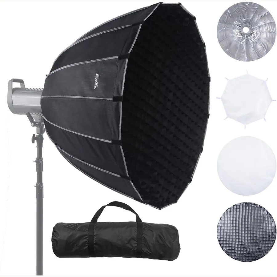VEVOR 33-inch Parabolic Softbox used in the Noble Knows creator setup